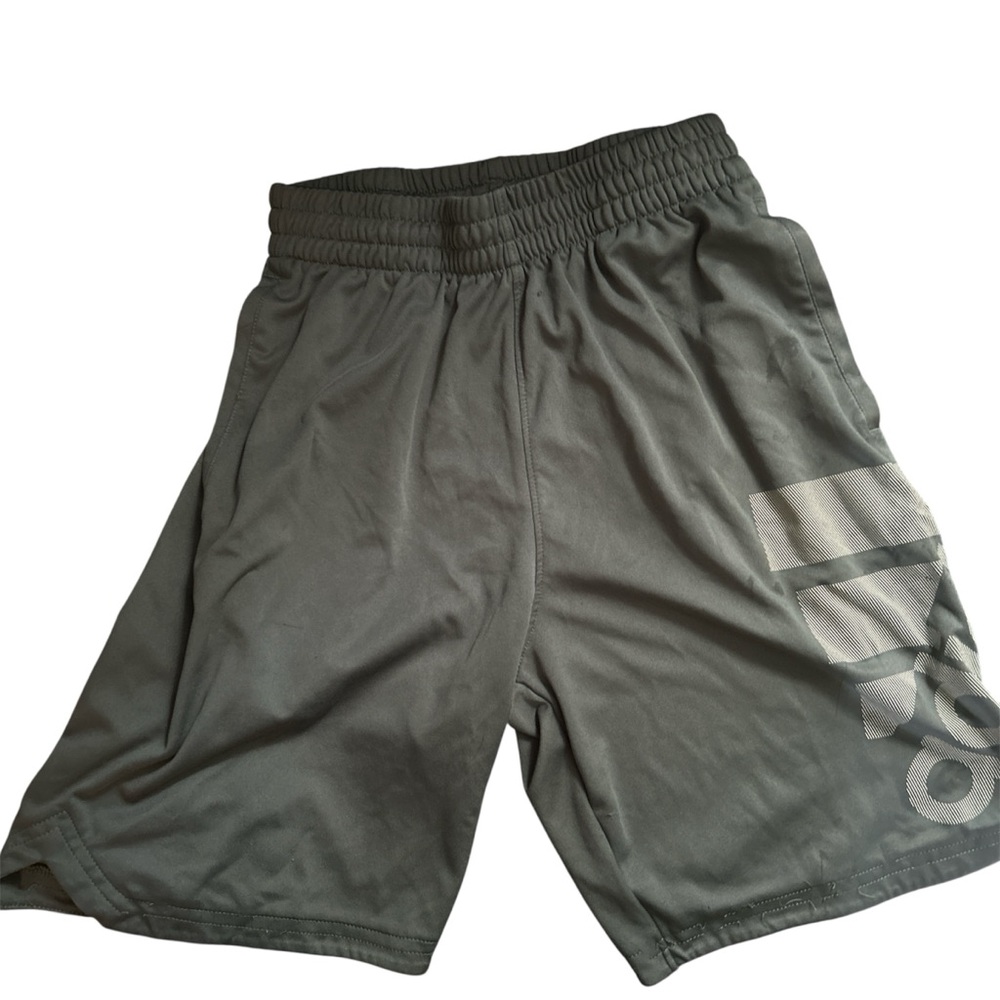 Adidas Gray Athletic Shorts with Elastic Waistband